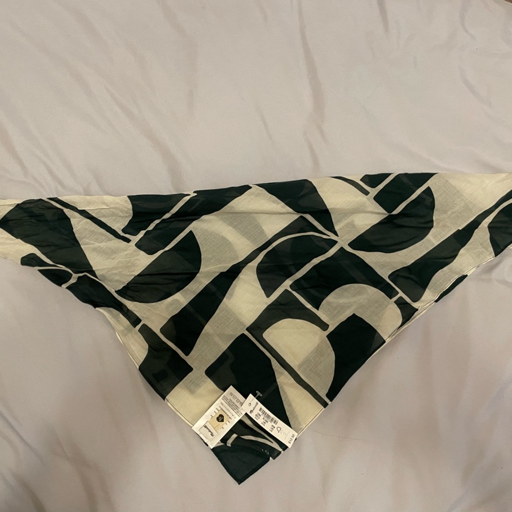 Madewell white and green scarf